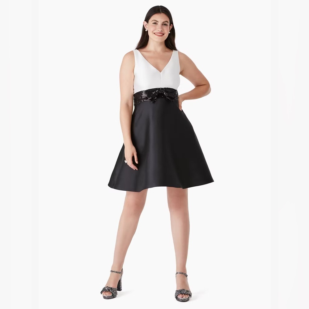 NWT Kate Spade Sequin Bow Fit And Flare Dress